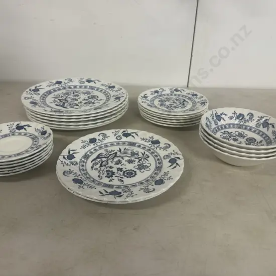 Vintage Johnson Bros Blue Nordic Ironstone Dinner Ware Items 30 Pieces