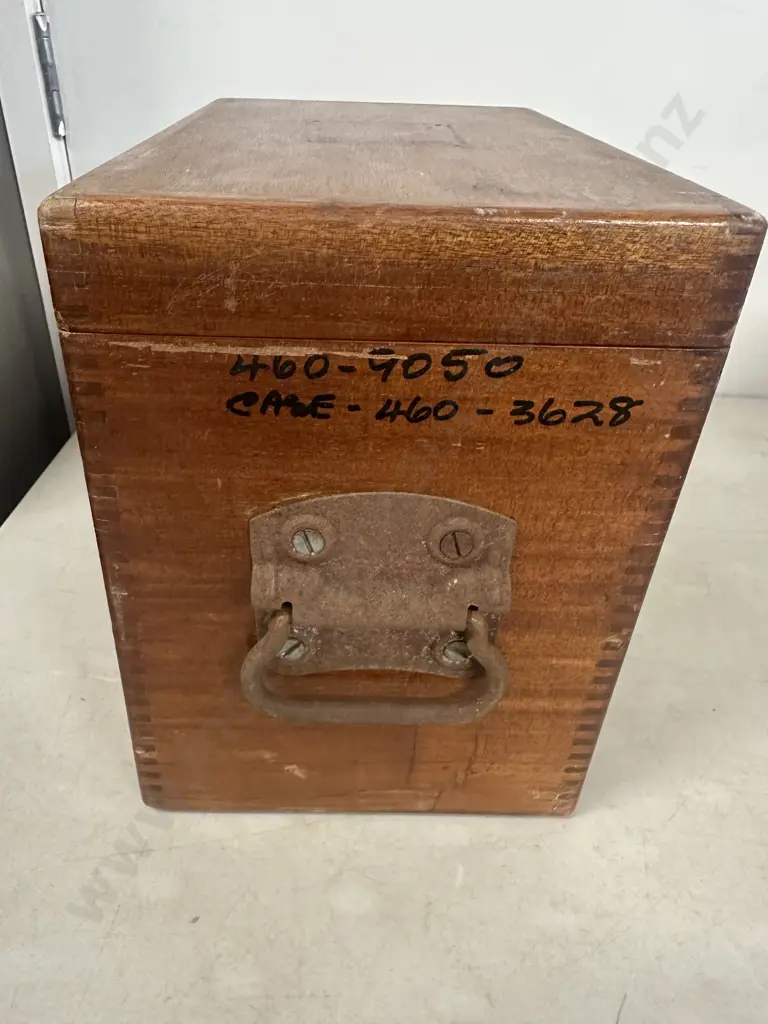 Antique Mahogany Case With Metal Handles H27.5,W32,D20.5cm. Image 1++