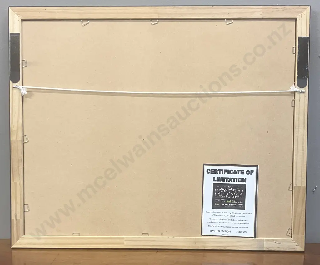 ALL BLACKS 2015 Rugby World Cup Champions Limited Edition Framed Memorabilia Print 398/500. 46 x 56cm Image 1++