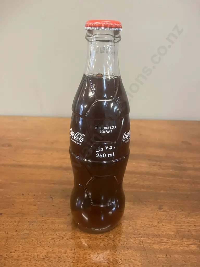 Vintage Full Unopened Coca-Cola Glass Bottle Arabic English (Saudi) Image 1++