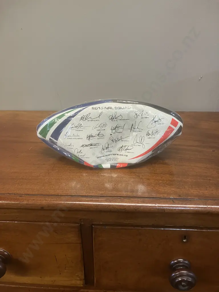 Steeden NZ Warriors (1995 - 2015) 20 Years Supporters Ball With Printed 2015 NRL Squad Signatures Image 1++