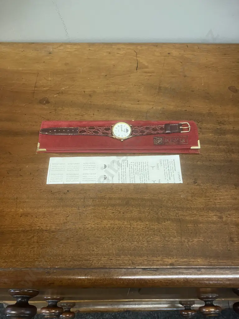 Quartz Roamer Lunar Moonphase Watch With Case & Instructions Image 1++