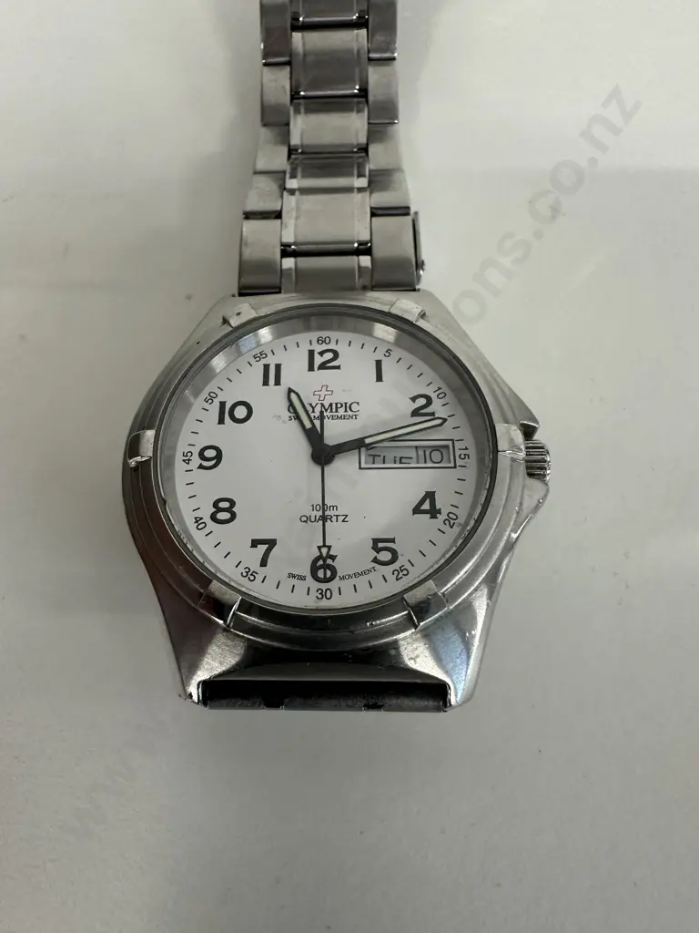 Silver Coloured Olympic Mens Watch Image 1++