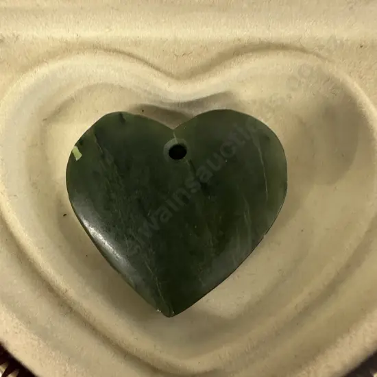 Heart Shape Greenstone Pendant