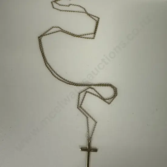 Stamped 925 Cross Pendant Necklace