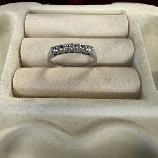 Stamped 925 Sterling Silver Ring With Clear Stones