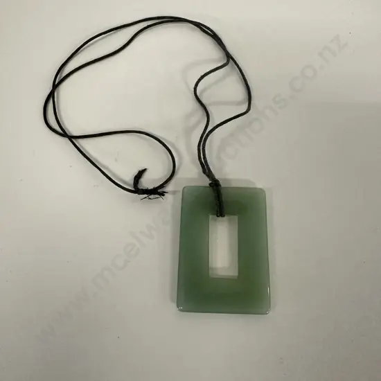 Greenstone Rectangular Pendant Necklace