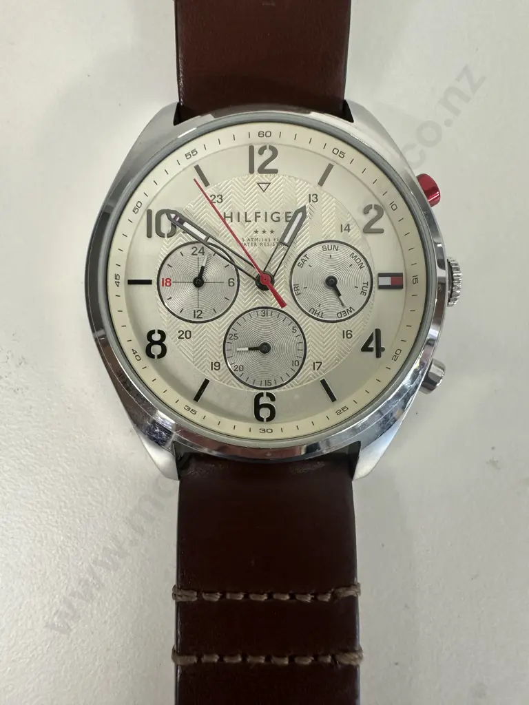 Tommy Hilfiger Watch With Brown Strap Image 1++