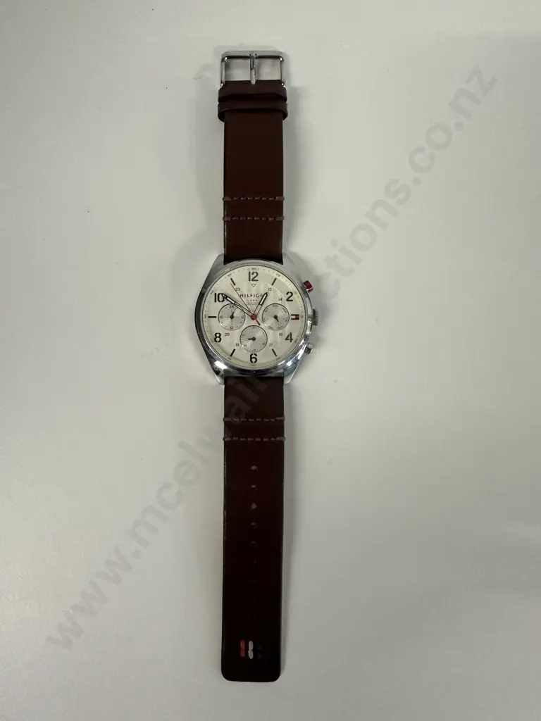 Tommy Hilfiger Watch With Brown Strap Image 1++