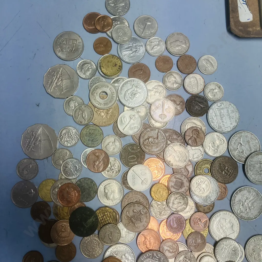 Coins - Assorted New Zealand, Australian, South African, French Etc Image 1++