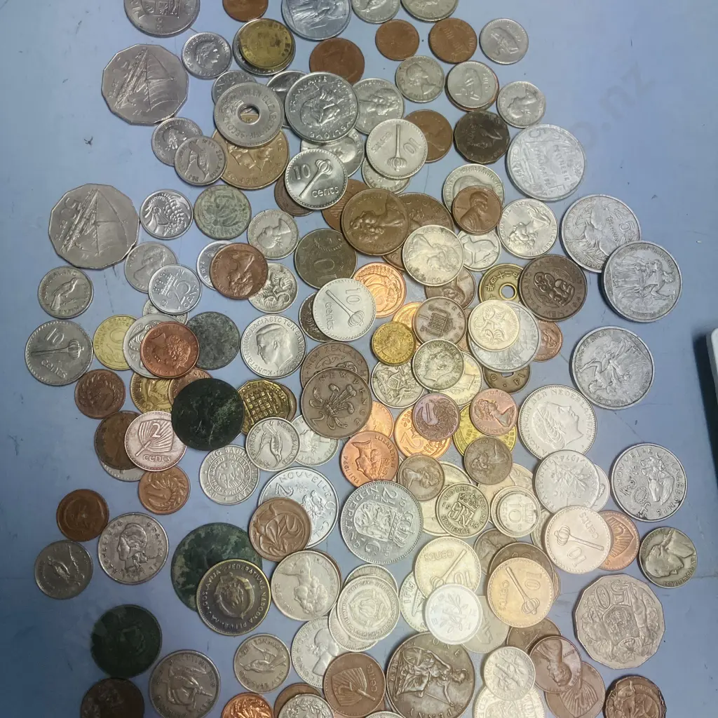 Coins - Assorted New Zealand, Australian, South African, French Etc Image 1++
