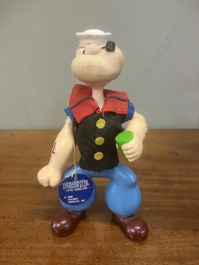 Vintage 1970s  Dakin Popeye Figure With Tag, Articulated Head, Body & Arms. H20cm Image 1++
