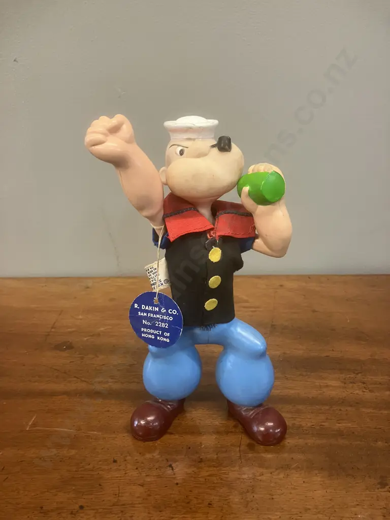 Vintage 1970s  Dakin Popeye Figure With Tag, Articulated Head, Body & Arms. H20cm Image 1++