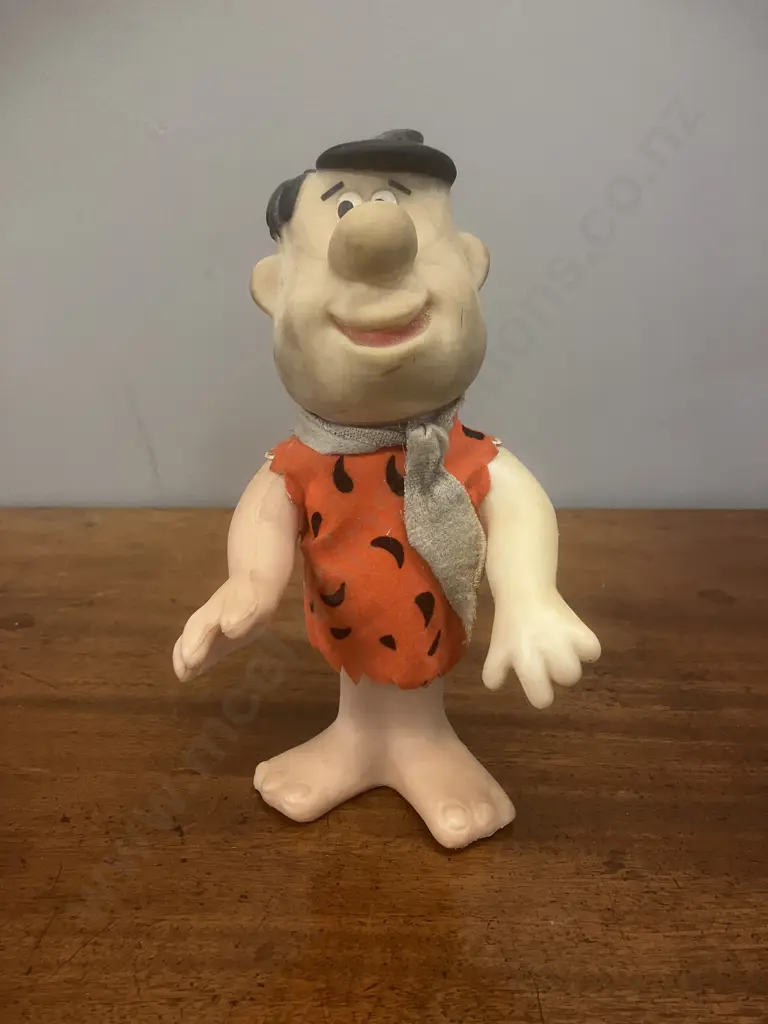 Vintage 1970s Dakin Fred Flintstone With Clothing & Tie, Articulated Head & Arms. H19cm Image 1++