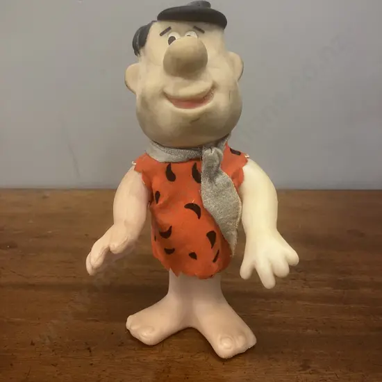 Vintage 1970s Dakin Fred Flintstone With Clothing & Tie, Articulated Head & Arms. H19cm