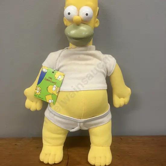 Vintage Simpsons Homer In Underwear With Tag - Rare Gift Rapt Figure 1996. H26cm