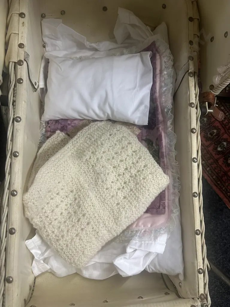 Vintage Perky Cane Pram With Linen Image 1++