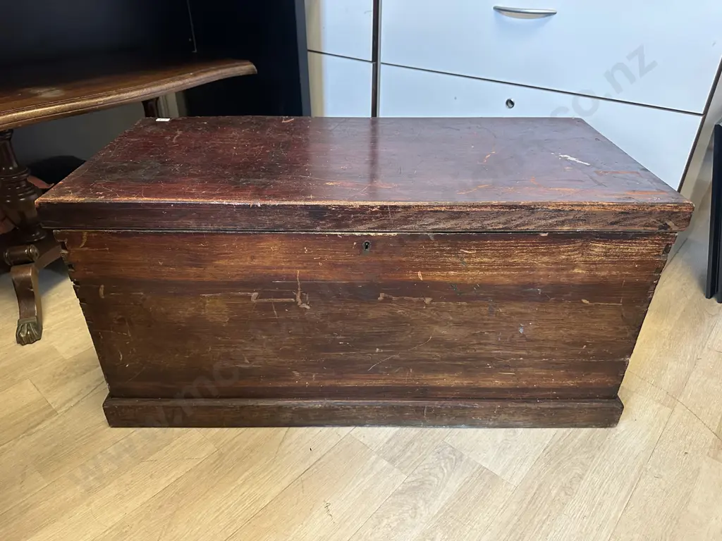 Antique Kauri Blanket Box H44,W91,D45cm. Image 1++