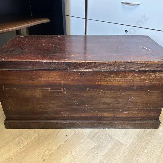 Antique Kauri Blanket Box H44,W91,D45cm.