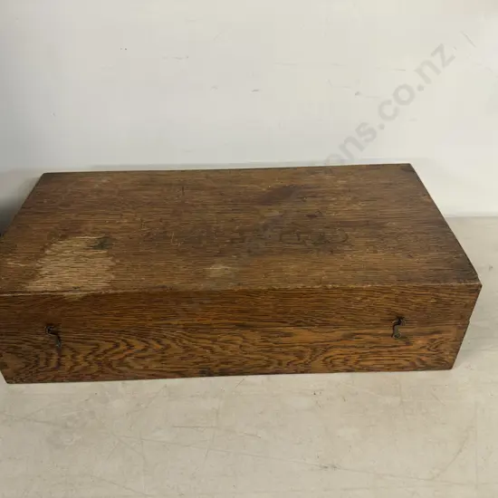 Antique Wooden Oak Storage Box H12,W45,D23cm.