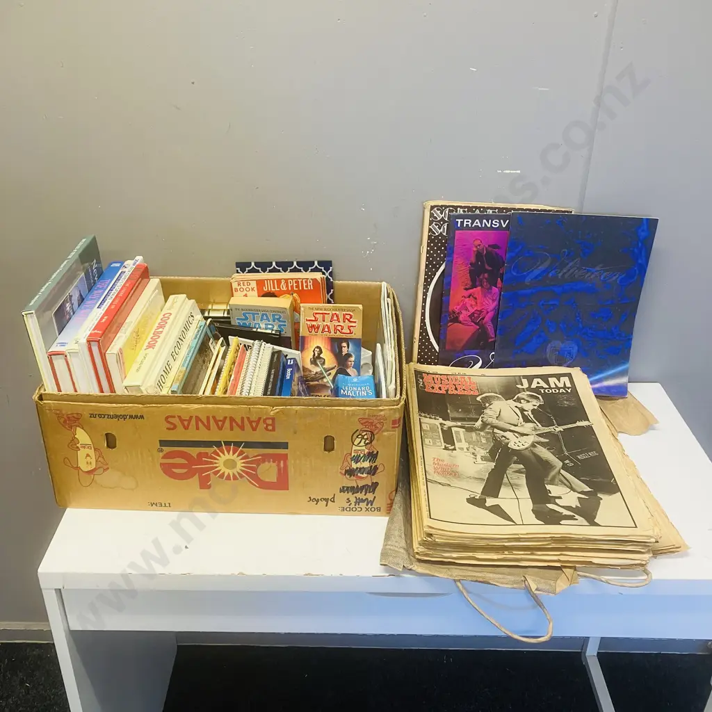 Box lot Books, Assorted 70s & 80s Musical Express Magazines Etc Image 1++