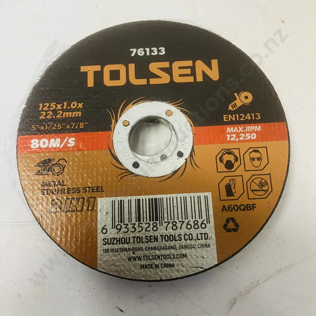 DeWalt 18V XR Brushless 125mm Angle Grinder Skin - DCG406 With Tolson Cutting Discs Image 1++