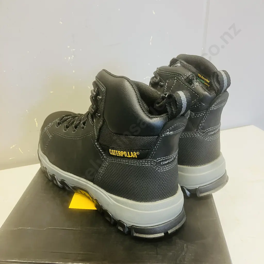 CAT Caterpillar Threshold Waterproof Safety Boot - Mens Sz UK8 Black Image 1++