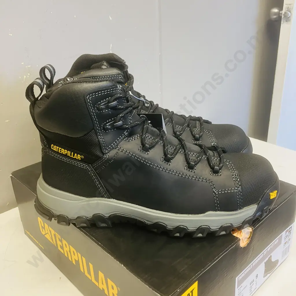 CAT Caterpillar Threshold Waterproof Safety Boot - Mens Sz UK8 Black Image 1++