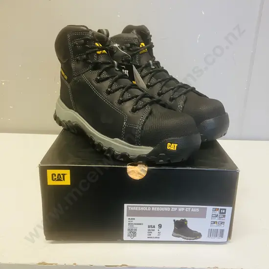 CAT Caterpillar Threshold Waterproof Safety Boot - Mens Sz UK8 Black