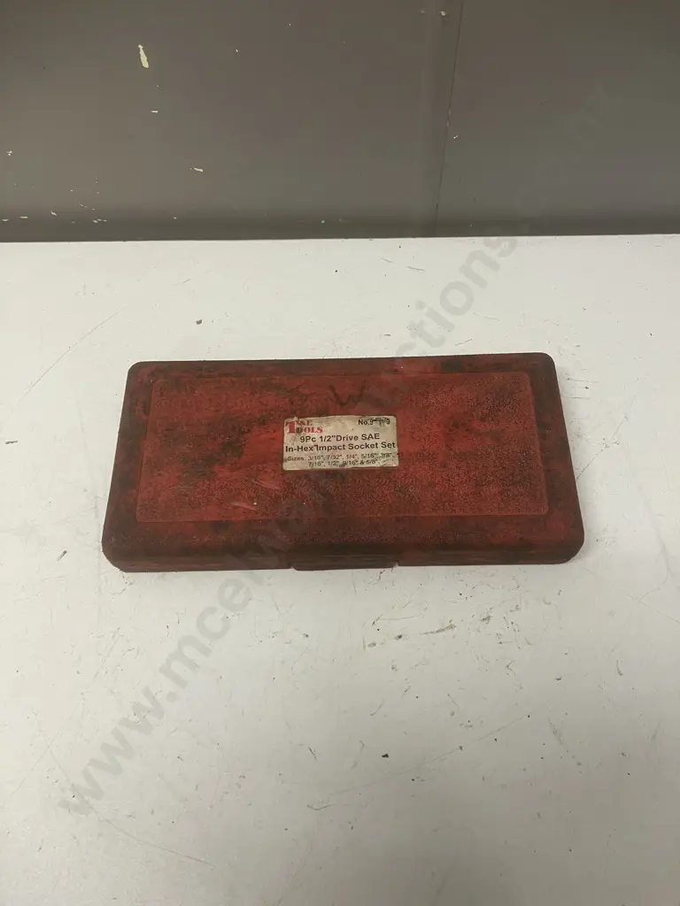 T&E Tools 9 Piece 1/2" Drive SAE In-Hex Impact Socket Set In Molded Case Image 1++