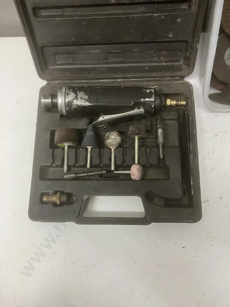 Tranmax TPT-521 6mm Pro Air Die Grinder, Free Speed, 22,000Rpm In Molded Case With Extras Image 1++