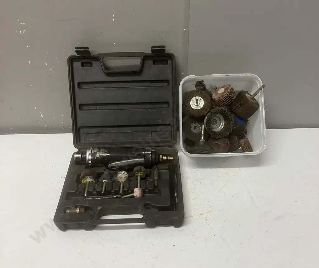 Tranmax TPT-521 6mm Pro Air Die Grinder, Free Speed, 22,000Rpm In Molded Case With Extras Image 1++