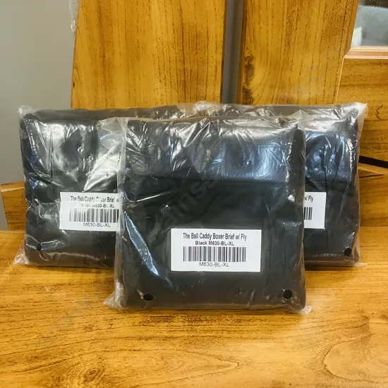 3 x MeUndies – Men’s The Ball Caddy Boxer Briefs With Fly, Size XL Black M630-BL-XL