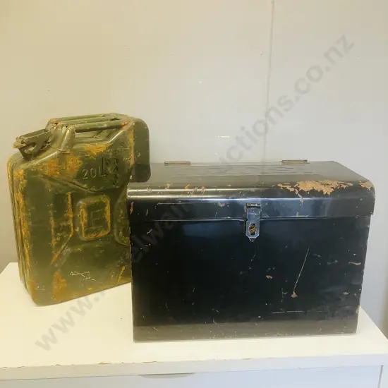 Black ISUZU Toolbox & 20 Litre Steel Jerry Can