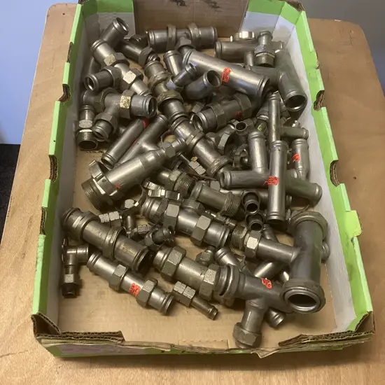 Box Lot Assorted Stainless Steel Fittings