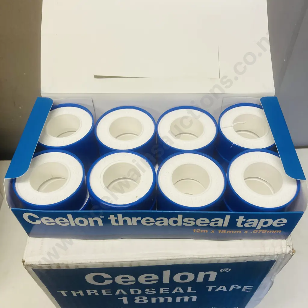 Ceelon Threadseal Tape 18mm x 12m - 160 Rolls / 10 Display Boxes of 16 Rolls Each Image 1++