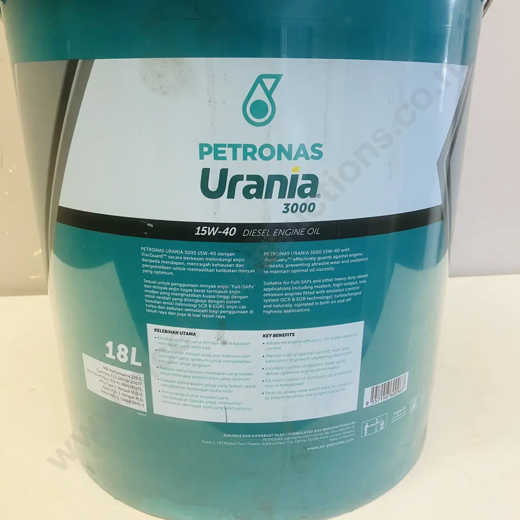 Petronas Urania 3000 15W-40 Diesel Engine Oil - 18 Litres Image 1++