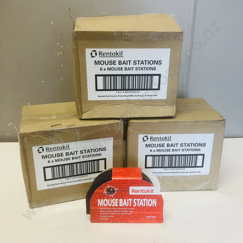 Rentokill Mouse Bait Stations x 18 - 3 x Boxes of 6 Image 1++