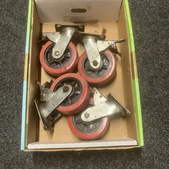 Box Lot Four x Heavy Duty Industrial Swivel Castors