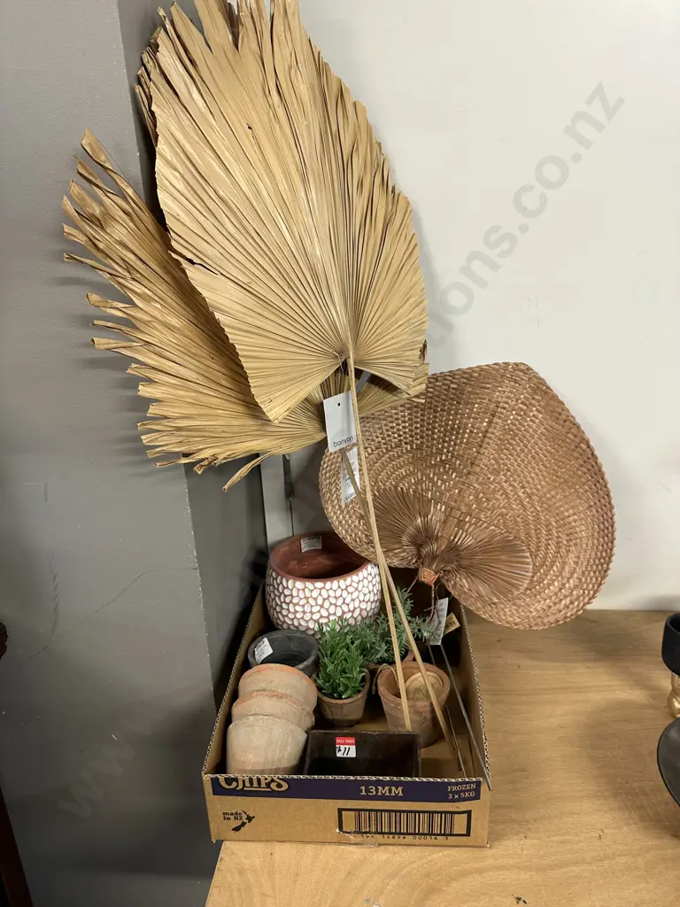 Assorted Planters, Faux Plants & Decorative Leaves Image 1++