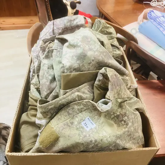 Box Lot Assorted Camo Clothing Items