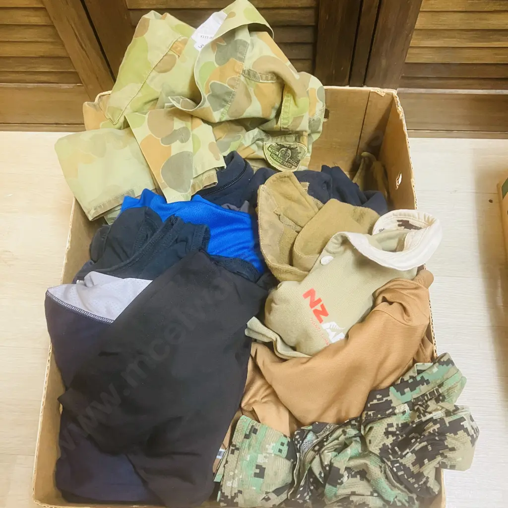 Box Lot Army Clothing, Tee Shirts Etc Image 1++