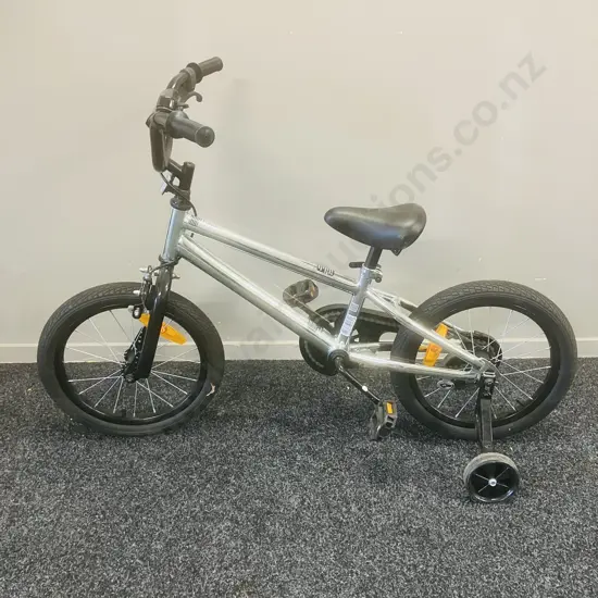 Silver Colour Childrens Bike With Trainer Wheels