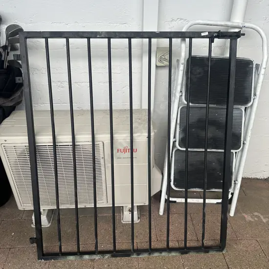 Steel Gate Painted Black. 113 x 100cm