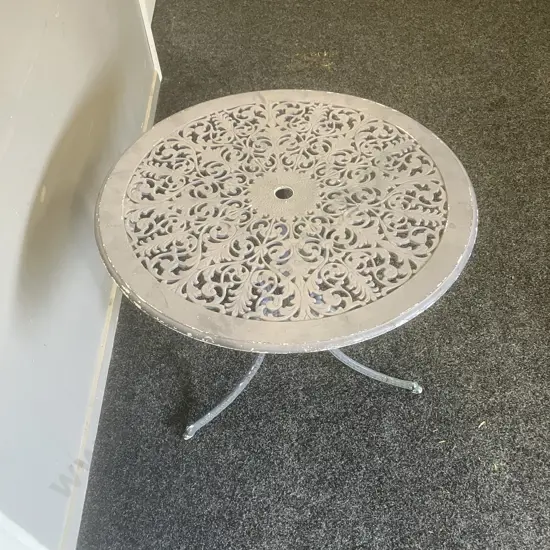 Aluminum Outdoor Table Painted Grey. 62 x 70.5cm