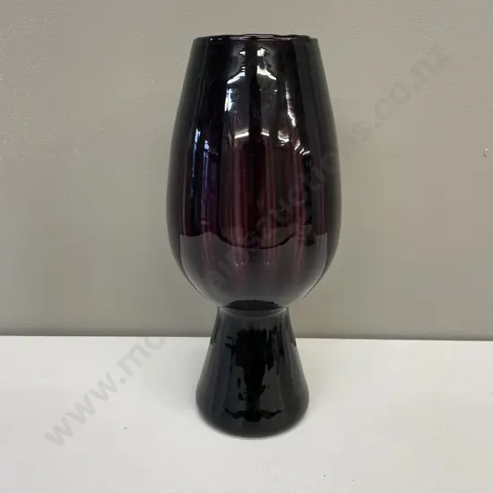 Vintage Christina Italian Art Glass Chalice Vase. Purple. H27