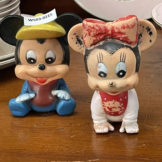 Vintage Disney Mickey and Minnie Mouse Squeeze toys