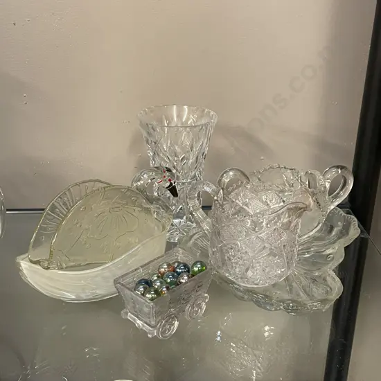 Assorted Vintage Crystal and Glassware