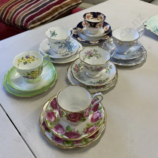 Six Assorted Royal Albert Trios