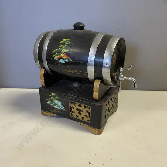 Asian Handpainted Beer Barrell Dispenser